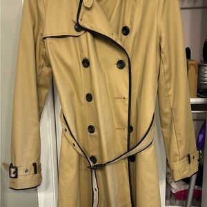Women’s Tan Double-Breasted Trench Coat